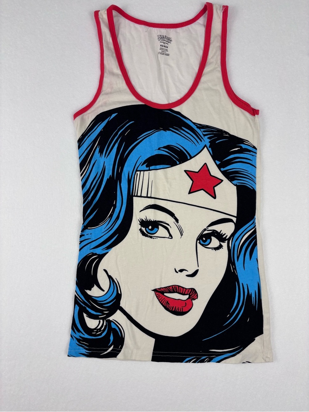 Wonder Woman Pop Art Tank Top - Red, Blue Women’s XS